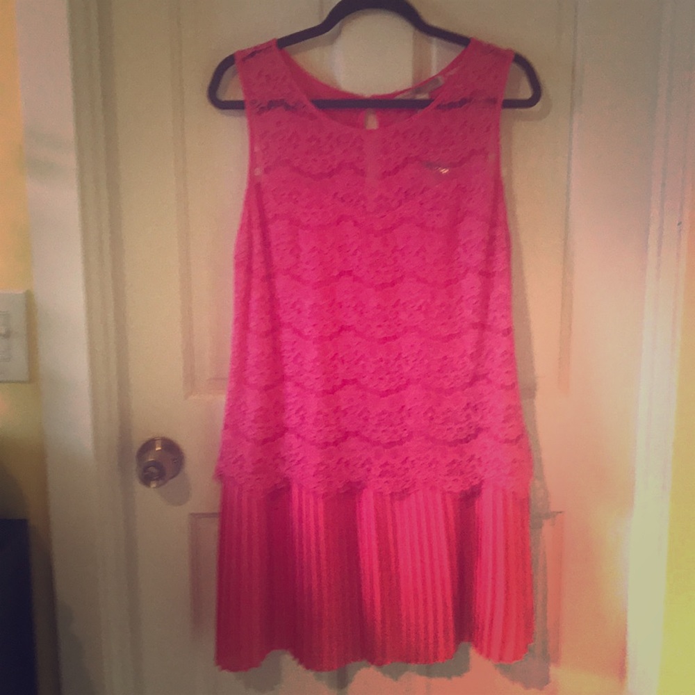 Pink summer dress.